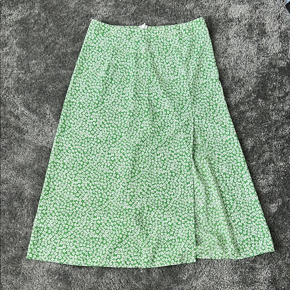 Green Floral Women's Skirt
